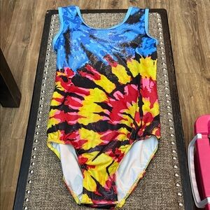 Colorful Tie-Dye Gymnastics Leotard